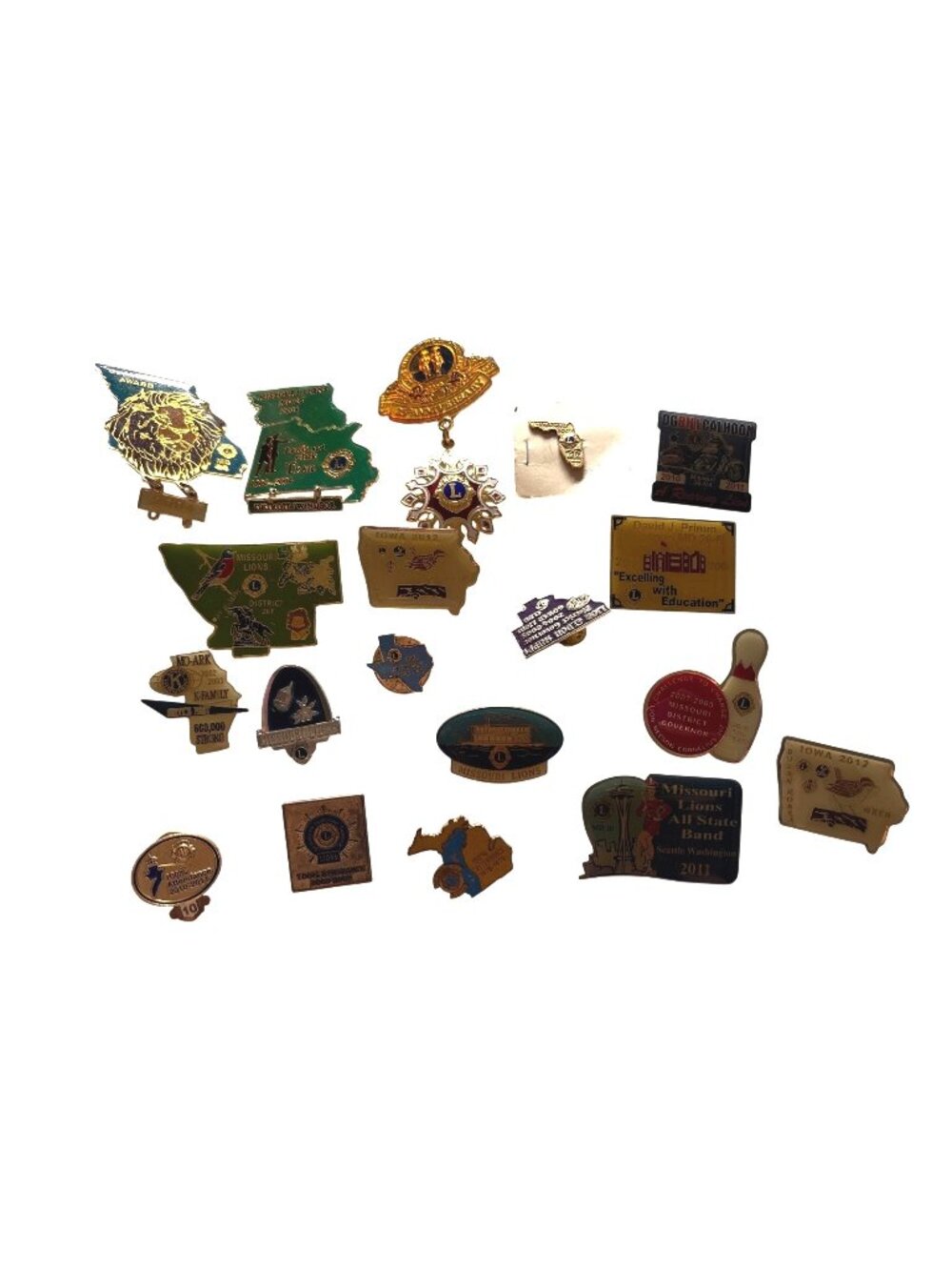 Lions Club National Collectible Lapel Pins Lot Missouri Iowa & More